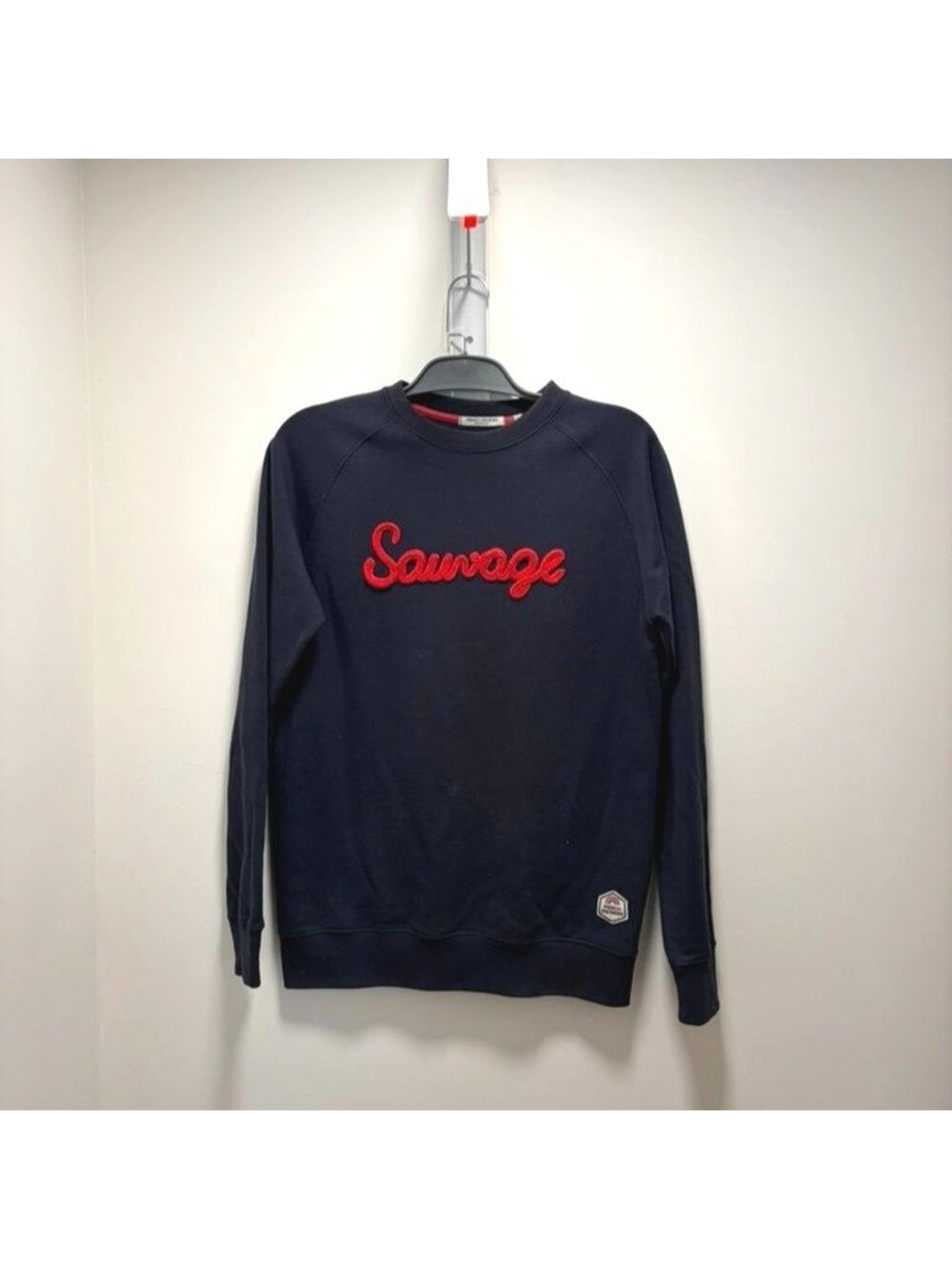 Men's French Disorder Bordeaux "Sauvage" Sweatshirt – Navy Blue / Red – Size S